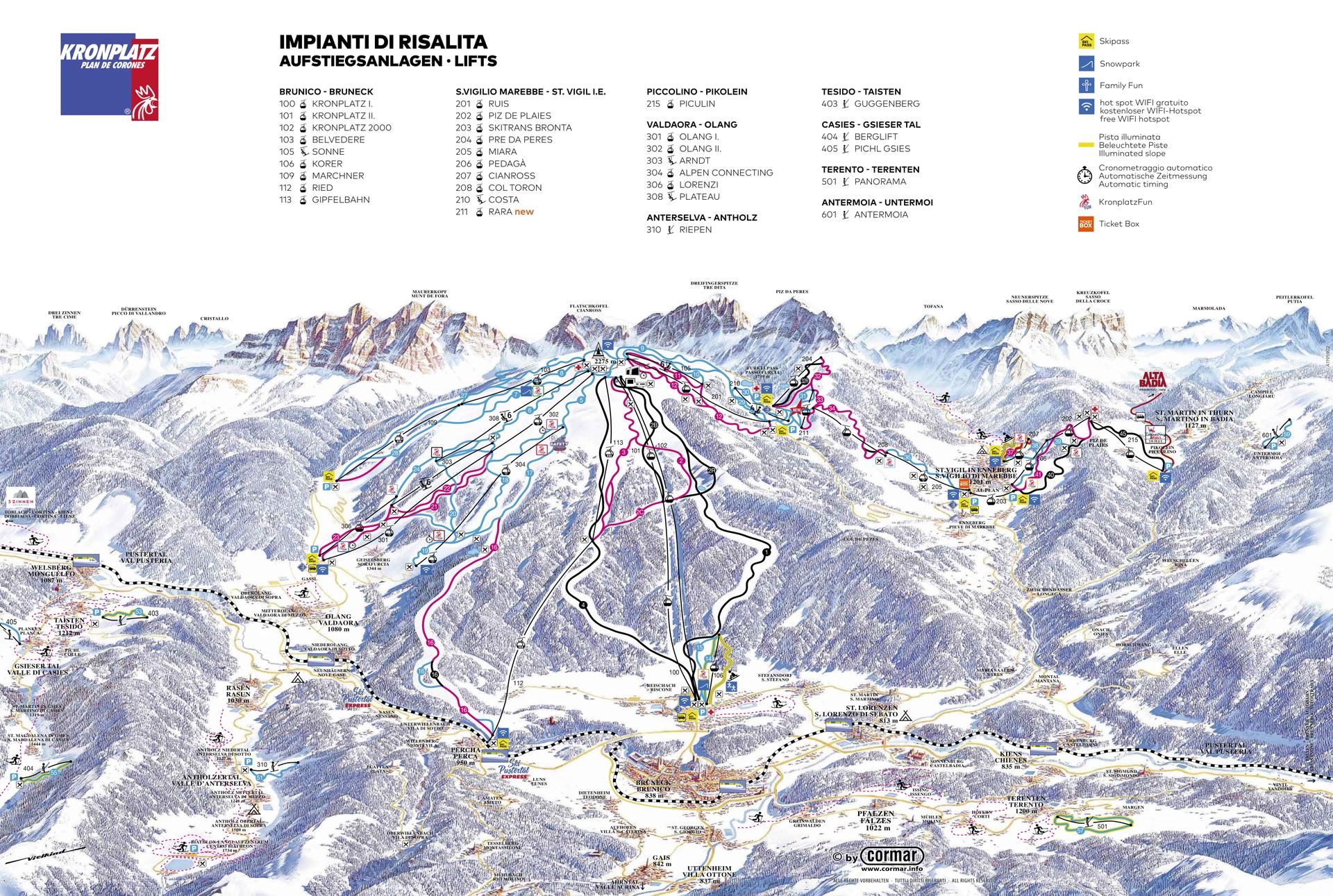 Kronplatz (San Vigilio) ski map